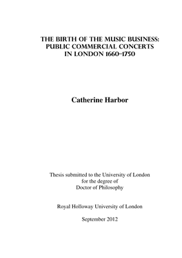 Catherine Harbor Phd Dissertation Volume 1