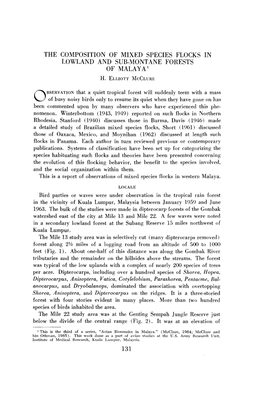 The Composition of Mixed Species Flocks in Lowland and Sub-Montane Forests of Malaya1 H