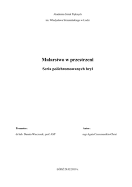 Malarstwo W Przestrzeni