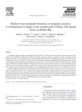 Shallow-Water Pockmark Formation in Temperate Estuaries: a Consideration of Origins in the Western Gulf of Maine with Special Focus on Belfast Bay