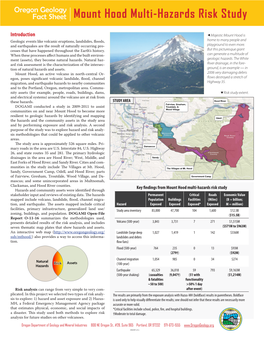 Mount Hood Multi-Hazards Risk Study Fact Sheet