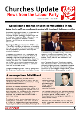 Ed Miliband Thanks Church Communities in UK Labour Leader Reaffirms Commitment to Working with Churches at Christmas Reception