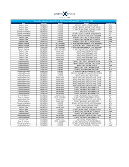 Phase 5 CEL Suspended Sailings Applicable Dates Aug 1 To