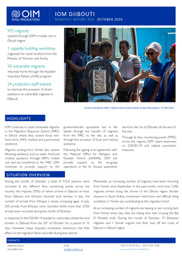 Iom Djibouti Monthly Report #14 October 2020