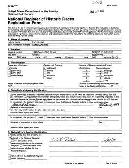 National Register of Historic Places Continuation Sheet