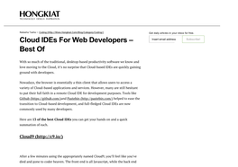 Cloud Ides for Web Developers – Best Of