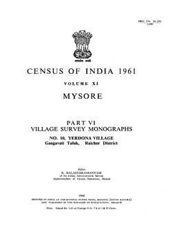 Village Survey Monographs, Yerdona Village, No-10, Part VI, Vol-XI