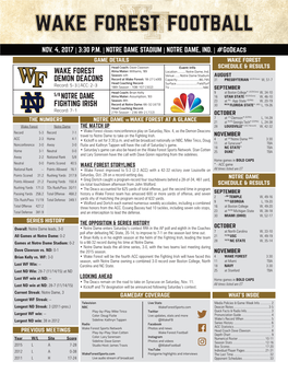 Wake Forest Demon Deacons 5/8 Notre Dame Fighting Irish