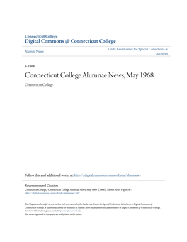 Connecticut College Alumnae News, May 1968 Connecticut College
