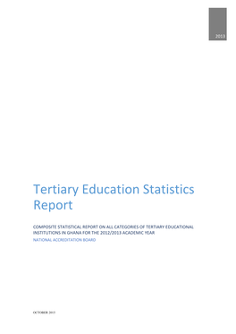 Tertiary Education Statistics Report