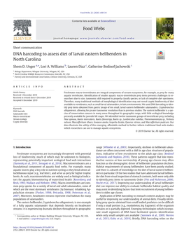 DNA Barcoding to Assess Diet of Larval Eastern Hellbenders in North Carolina