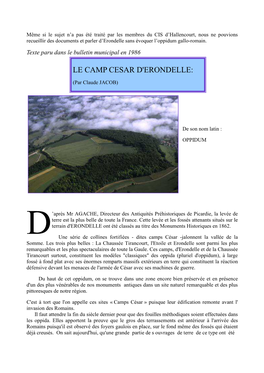 Le Camp Cesar D'erondelle