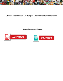 Cricket Association of Bengal Life Membership Renewal