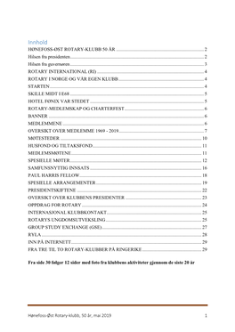 Historien Til Høenfoss-Øst RK 1969-2019, 50 År