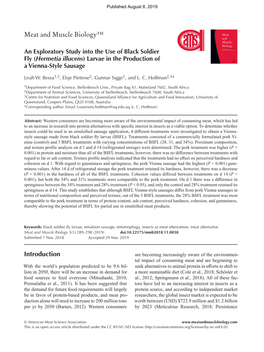 Meat and Muscle Biology™ Introduction