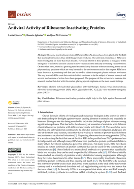 Antiviral Activity of Ribosome-Inactivating Proteins