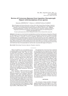 Review of Cretaceous Dipnoans from Argentina (Sarcopterygii: Dipnoi) with Descriptions of New Species