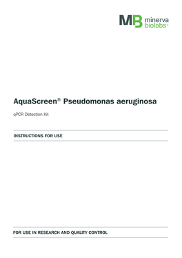 Aquascreen® Pseudomonas Aeruginosa Qpcr Detection Kit