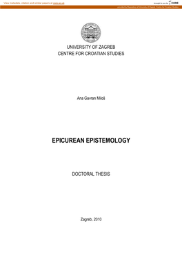 Epicurean Epistemology