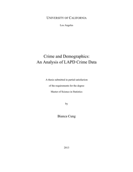 Crime and Demographics: an Analysis of LAPD Crime Data