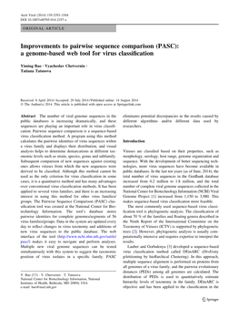 PASC): a Genome-Based Web Tool for Virus Classiﬁcation