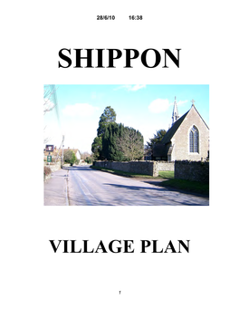 Shippon Plan It Was Felt There Was a Need for More Social Activities Within the Village
