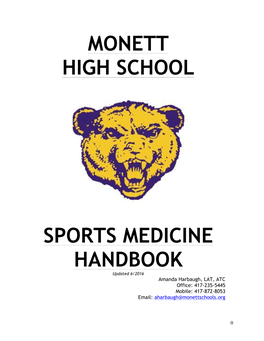 Monett High School Sports Medicine Handbook