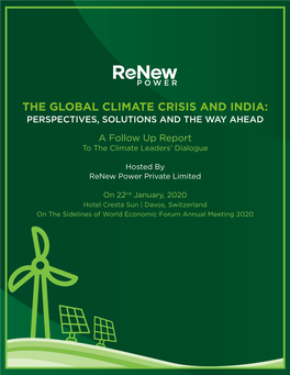 The Global Climate Crisis and India: Perspectives, Solutions and the Way Ahead