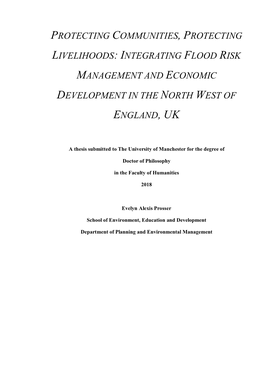 Integrating Flood Risk Management and Economic Development in the North West of England, UK