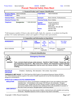 8659 Boron Trichloride (English (US)) Praxair-MSDS North America