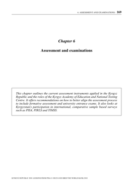 Chapter 6 Assessment and Examinations