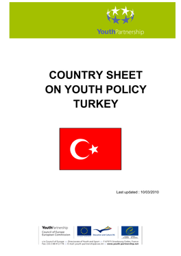 Country Sheet on Youth Policy Turkey