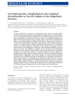 Concerted Genetic, Morphological and Ecological Diversification In