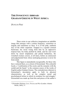 The Innocence Abroad: Graham Greene in West Africa