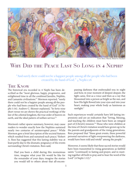 Why Did the Peace Last So Long in 4 Nephi?