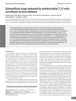 Extracellular Traps Released by Antimicrobial T 17 Cells Contribute To