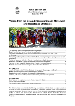 Voices from the Ground: Communities in Movement and Resistance Strategies