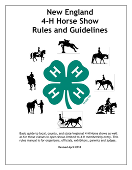 New England 4-H Horse Show Rules and Guidelines