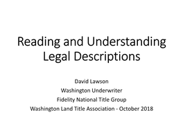 Legal Description and Survey Overview