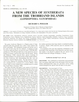 Peigler, R. S. 1992. a New Species of Syntherata from the Trobriand Islands