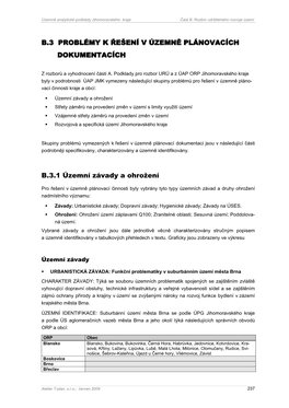 B.3 Problémy K Řešení V Územně Plánovacích Dokumentacích