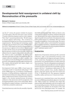 CME Developmental Field Reassignment in Unilateral Cleft