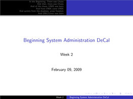 Beginning System Administration Decal