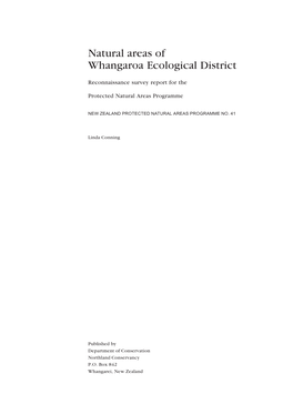Natural Areas of Whangaroa Ecological District