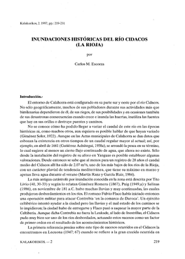 Inundaciones Hist~Ricas Del Rio Cidacos (La Rioja)