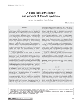 08-02-04 a Closer Look at the History and Genetics of Tourette Syndrome