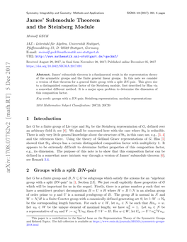 James' Submodule Theorem and the Steinberg Module