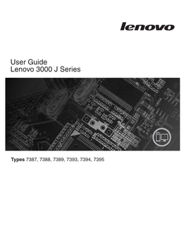 User Guide Lenovo 3000 J Series