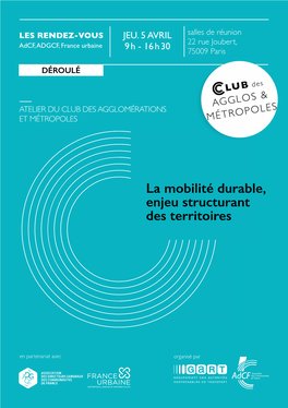 La Mobilité Durable, Enjeu Structurant Des Territoires