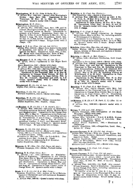 Wasl SERVICES of OFFICERS of the ARMY, ETC. 2781